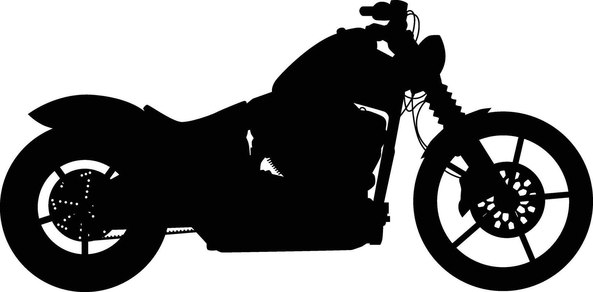 Chopper bike side view silhouette illustration vector