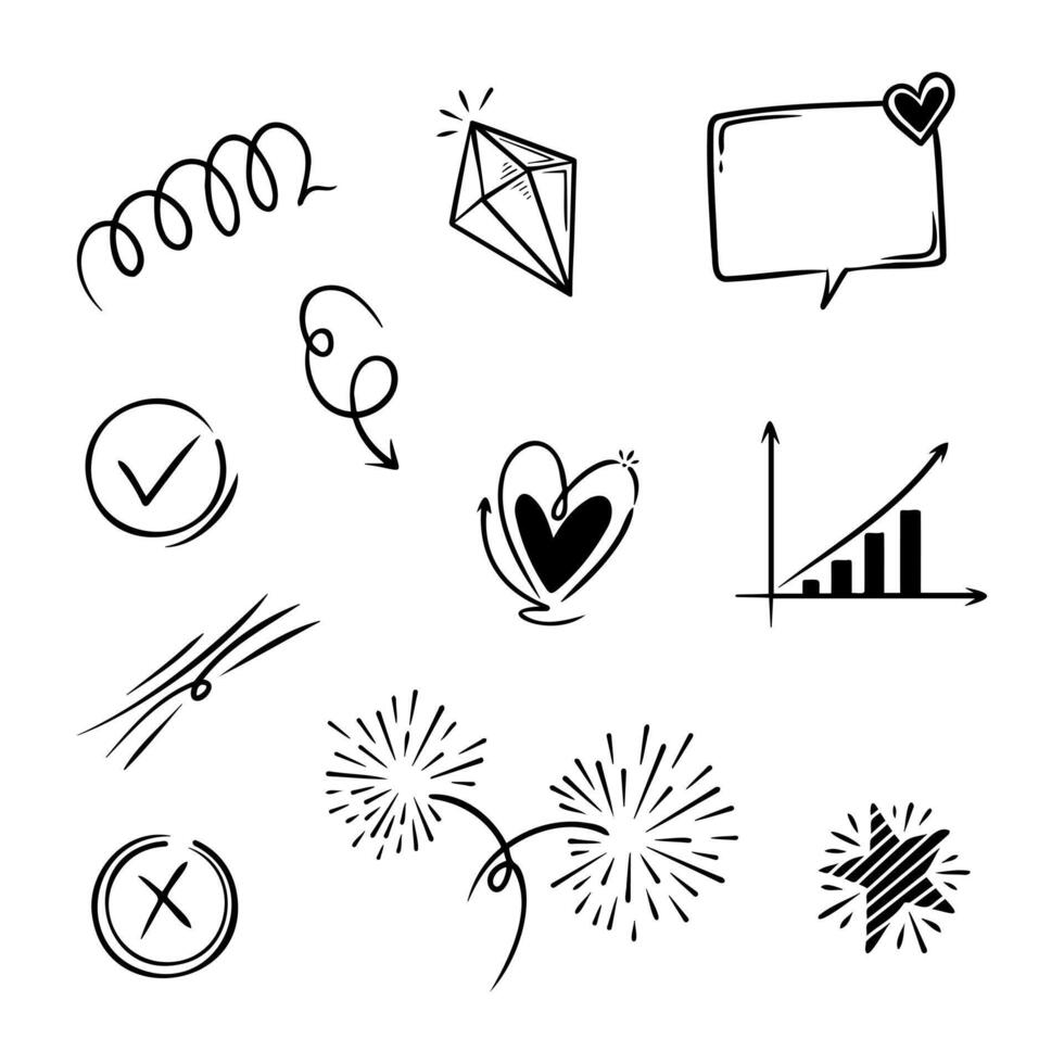 Doodle element set, for concept design. vector