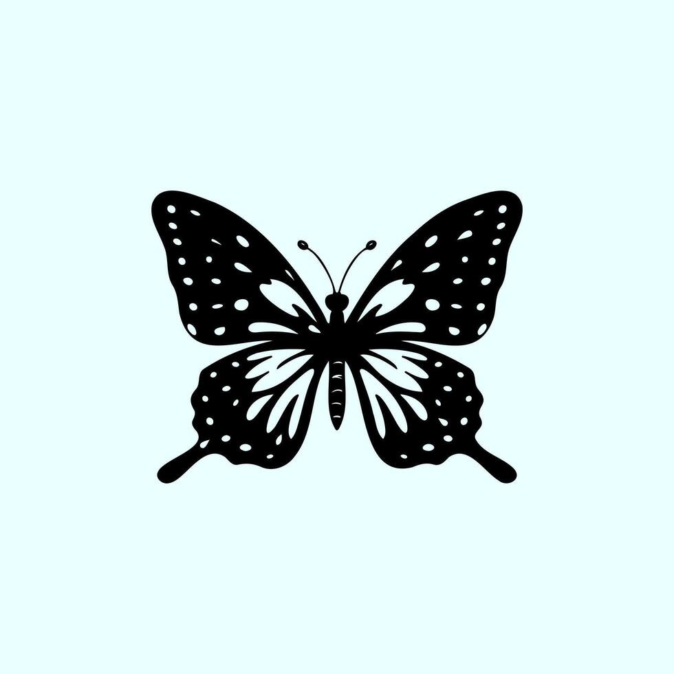 a design with silhouette art, a picture of a black butterfly vector