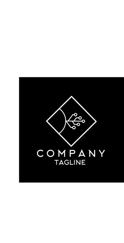 simple logo design square for company vector