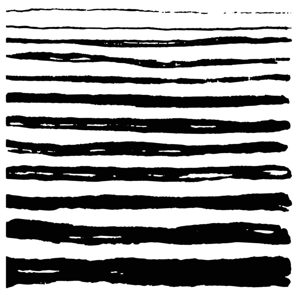 Set of grunge ink brush strokes. Black artistic paint, hand drawn. Dry brush stroke elements collection isolated on white background. vector