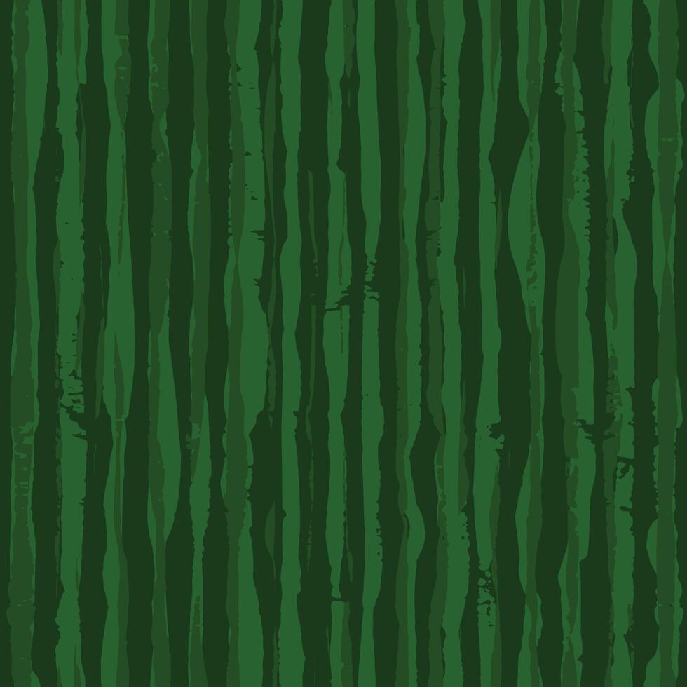 Hand drawn paint stripes, seamless dry brush texture. Stroke pattern with vertical stripes on green background in grunge style vector