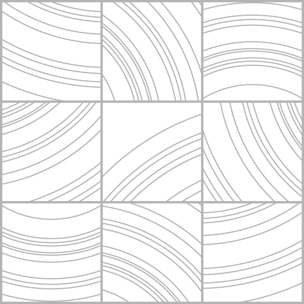 Tile curved line pattern, composite texture, floor element for plans or printing on tiles. The line is a monochrome texture in a minimal style vector