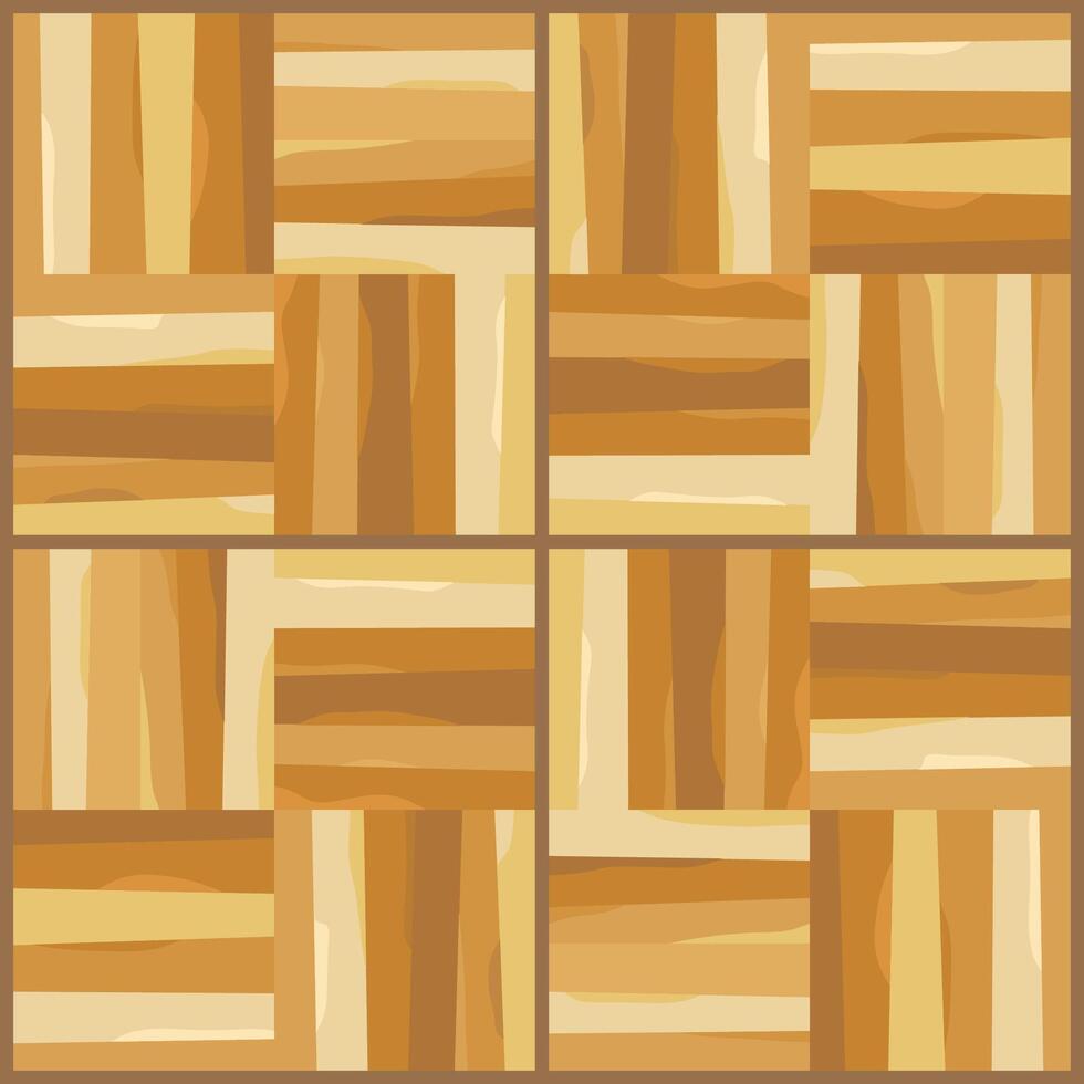 Parquet seamless texture. A floor made of wooden planks, imitation masonry of the laminate. Light brown yellow pattern vector