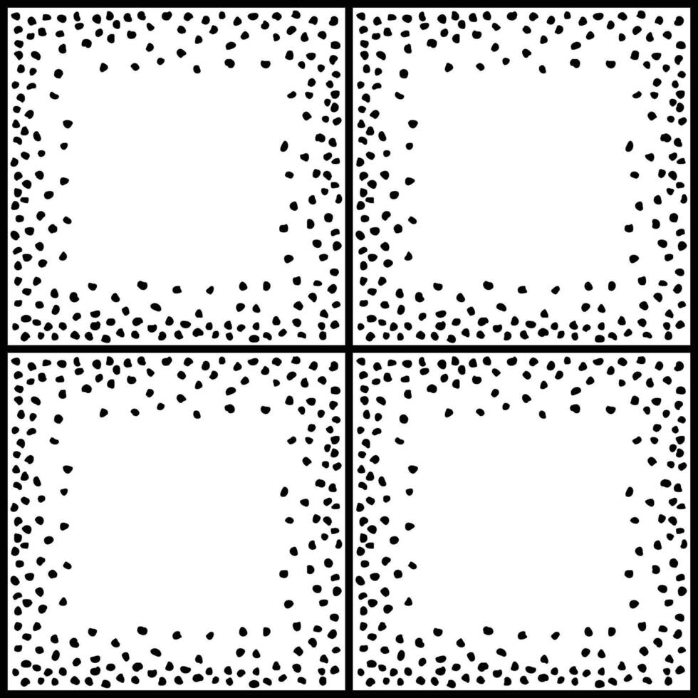 Stone black and white ceramics flooring. Road with mosaic square blocks. Grunge white specks tiles, seamless texture for pavement. Top view of pave pattern vector