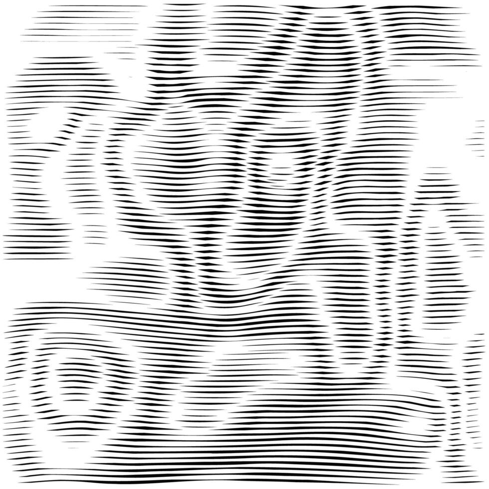Moire black background. Moire texture wavy lines optical illusion abstract background. Digital screen effect. Distorted lines wallpaper. vector