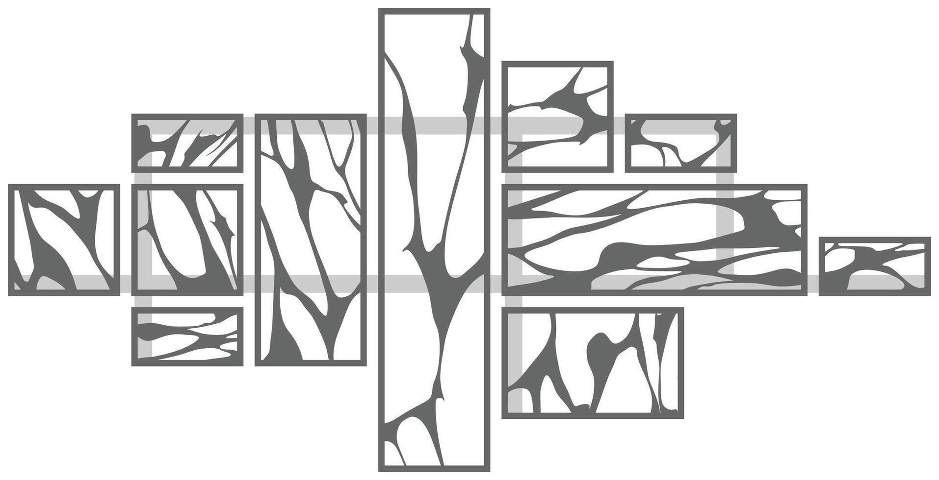 A set of wall frames, paintings in the interior. Abstract decorative picture in loft style. Marble lines in isolated on white background vector