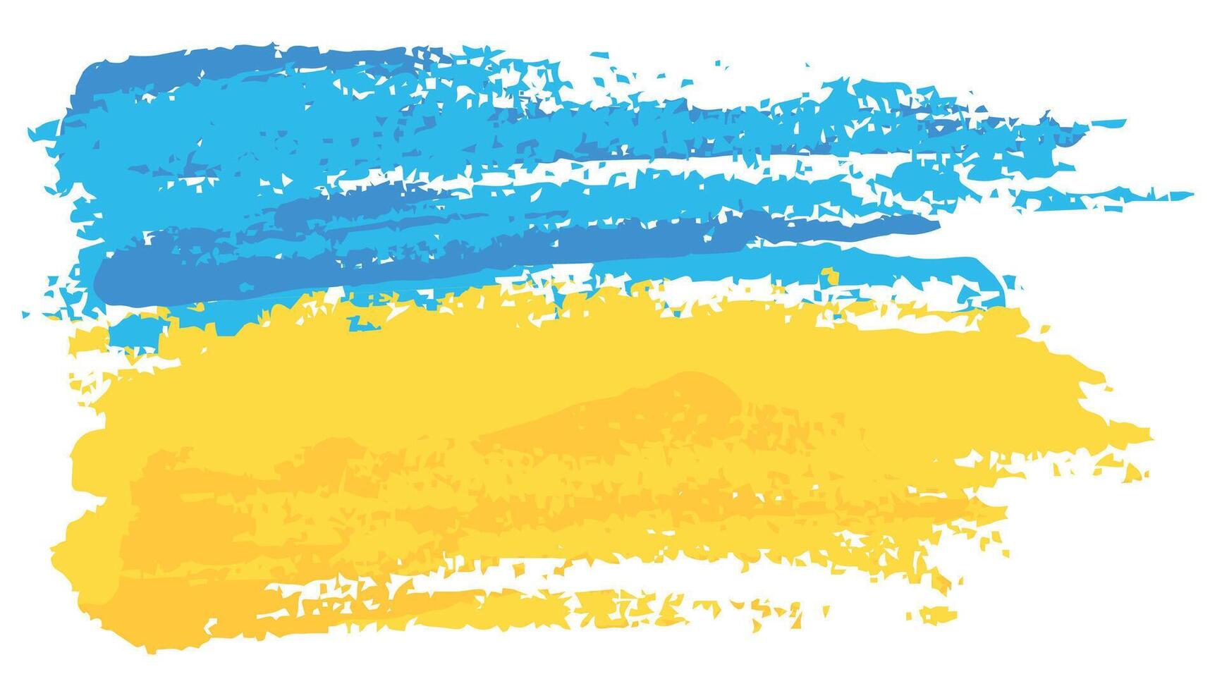 National flag of Ukraine. Grunge brush stroke style. Watercolor painting. Government symbol, poster, banner of Ukraine. Isolated on white background vector