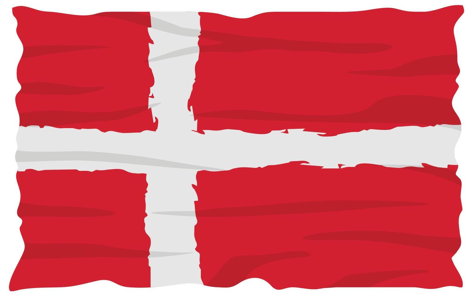 Flag of Denmark. Called Dannebrog by the Danes. National flag in grunge style vector