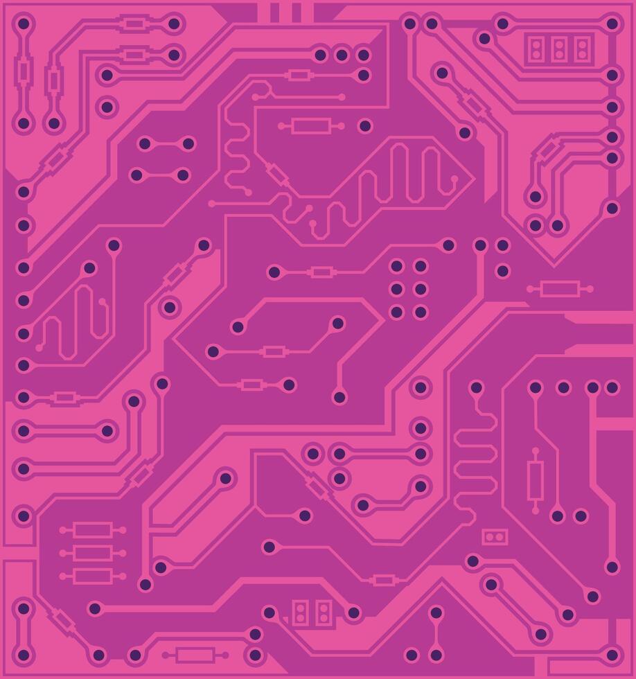 Circuit board, technology burgundy background. Digital electronic texture, high tech pattern vector