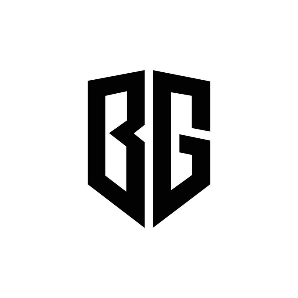 Letter Bg with modern security shield shape typography logo vector