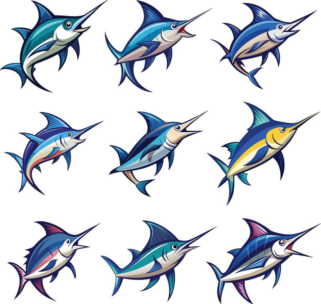 swordfish art with white backgroundwith..eps vector