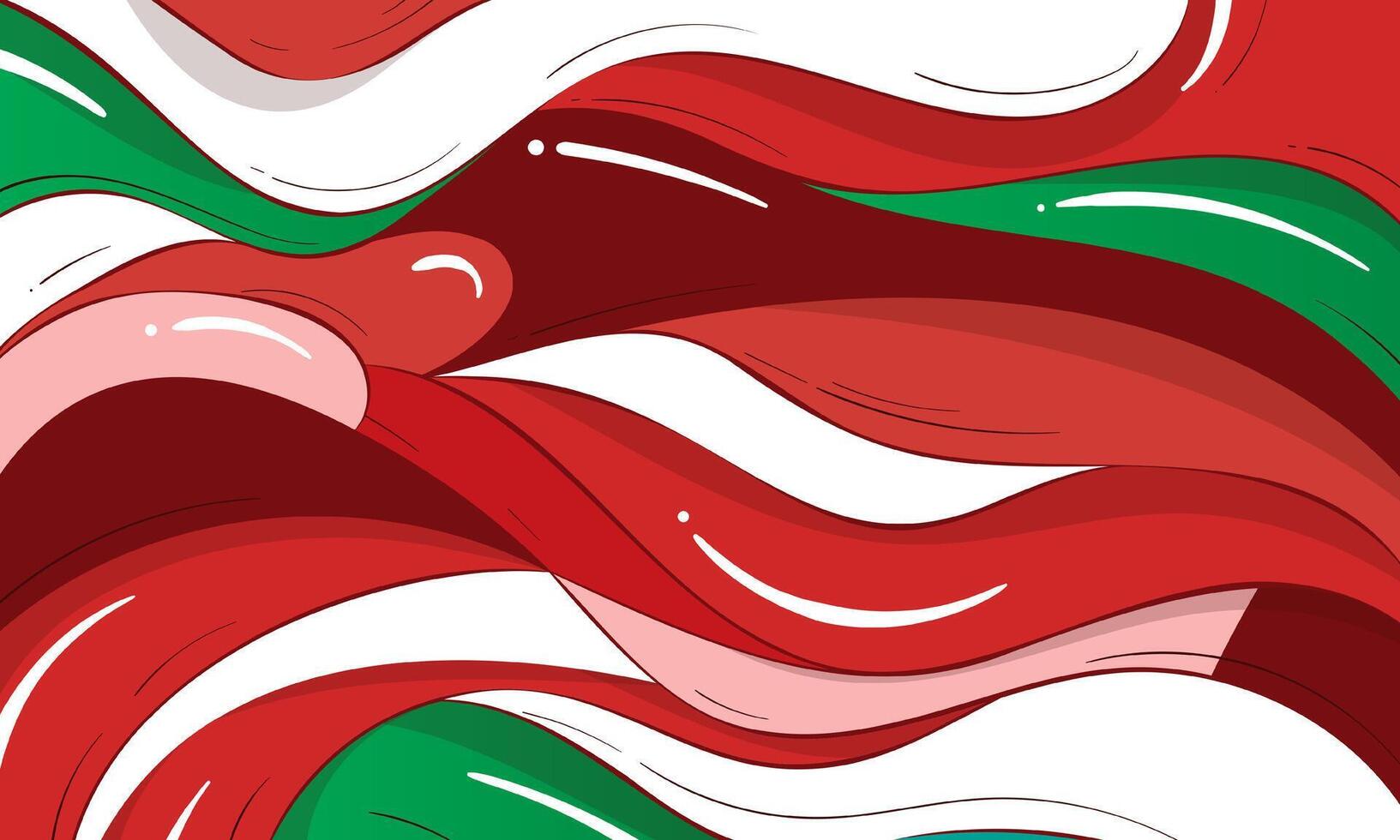 Red white and green background with waving shapes in cartoon design. Lebanon independence day background. Lebanon national day template vector
