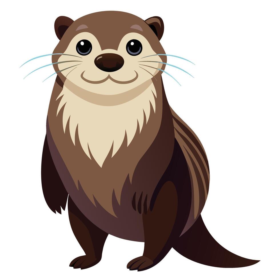 An illustration of a cute otter vector