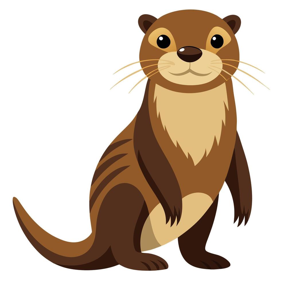 An otter is standing on its hind legs vector
