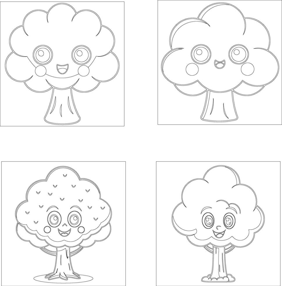 set of trees vector