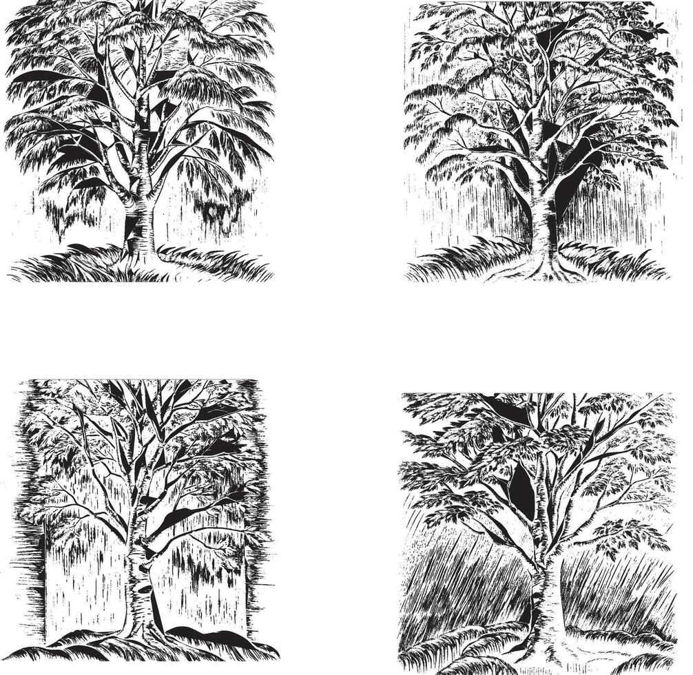 set of trees vector