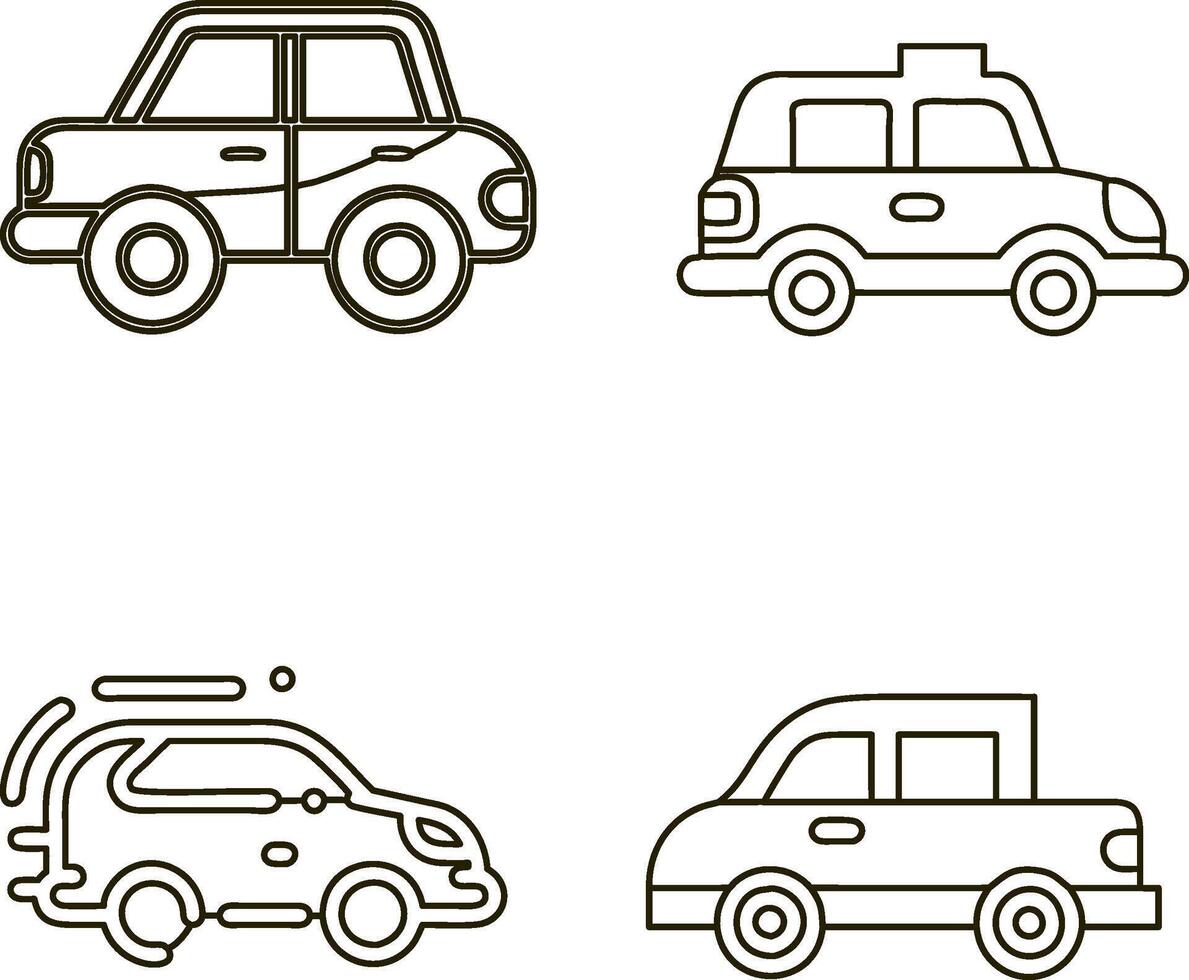 illustration set of cars isolated on white vector
