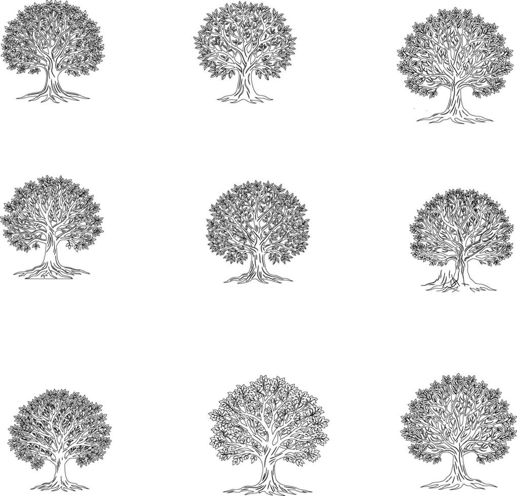 set of trees vector