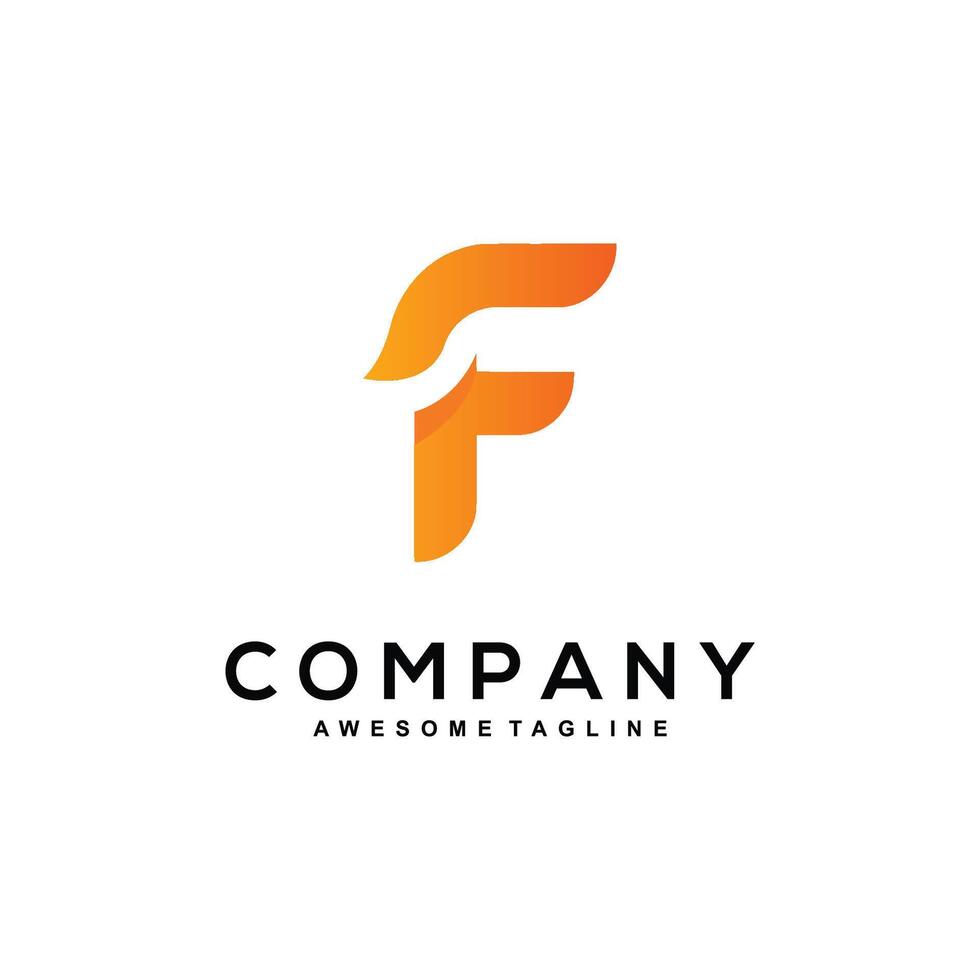 Custom serif F logo for corporate brands vector