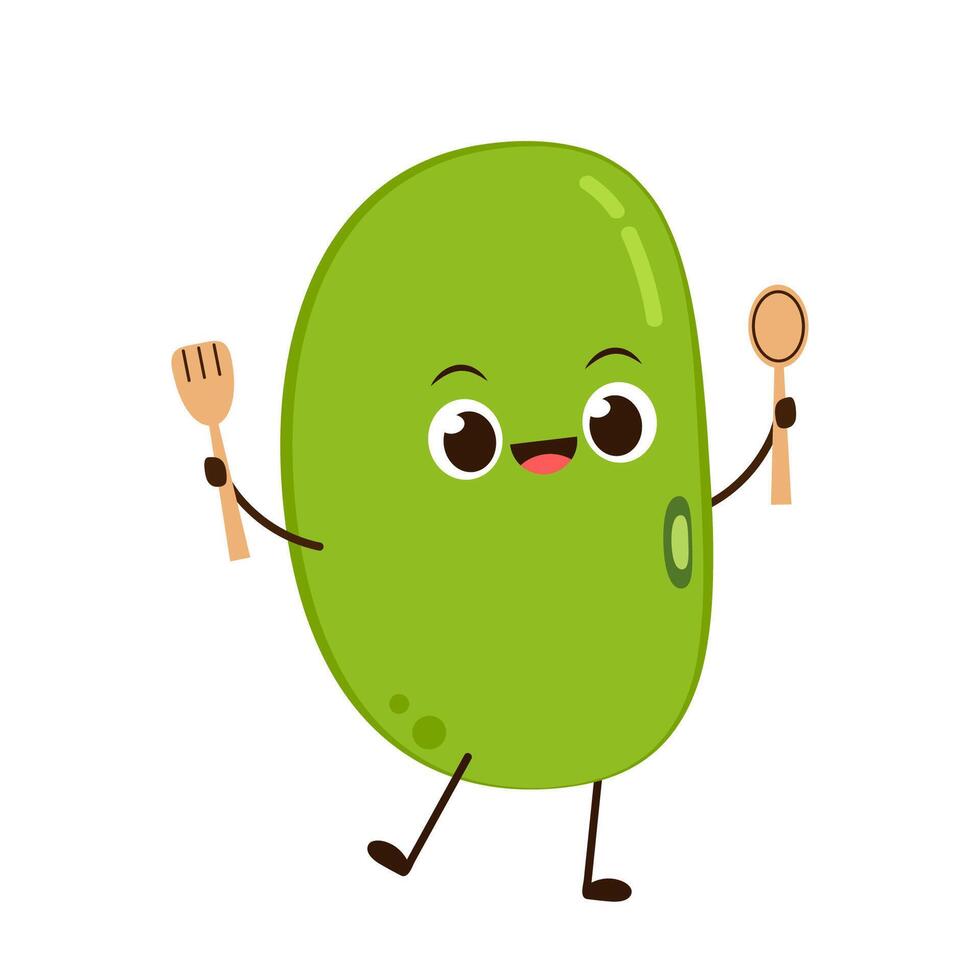 Mung Bean . Mung Bean character design. vector