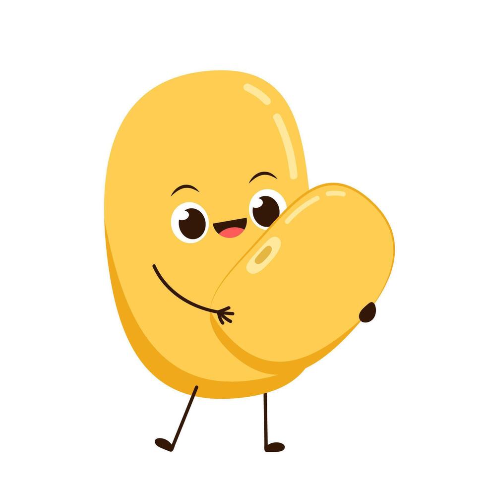 Soybean . Soybean character design. Soybean on white background. vector