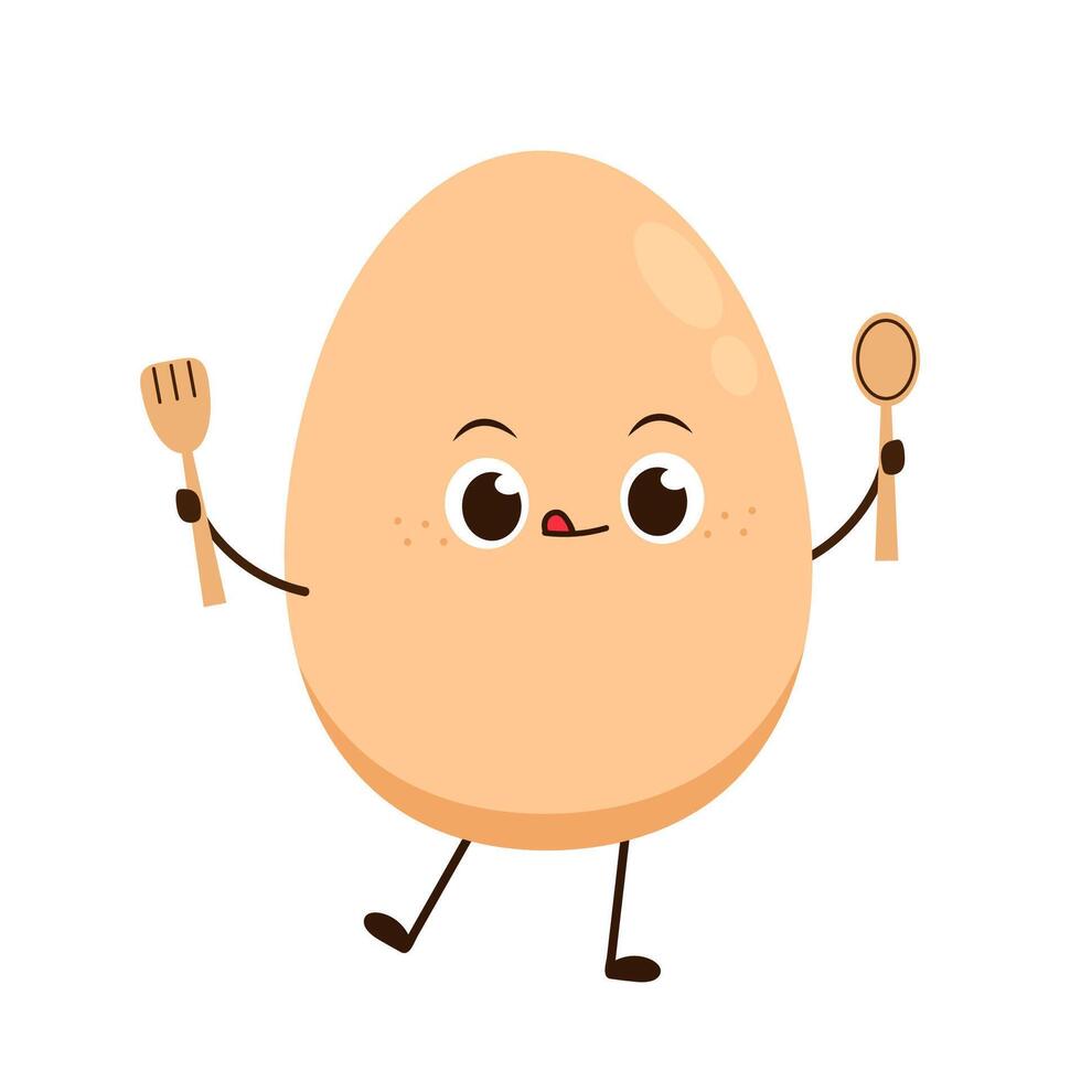 Egg character design. egg on white background. vector