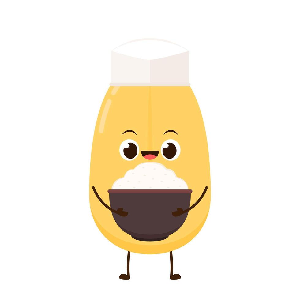 Paddy character design. rice on white background. rice seed. vector