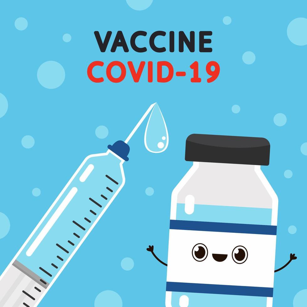 Syringe character design. Vaccine Covid-19. Syringe and Vaccine . Vaccine virus Covid-19. vector