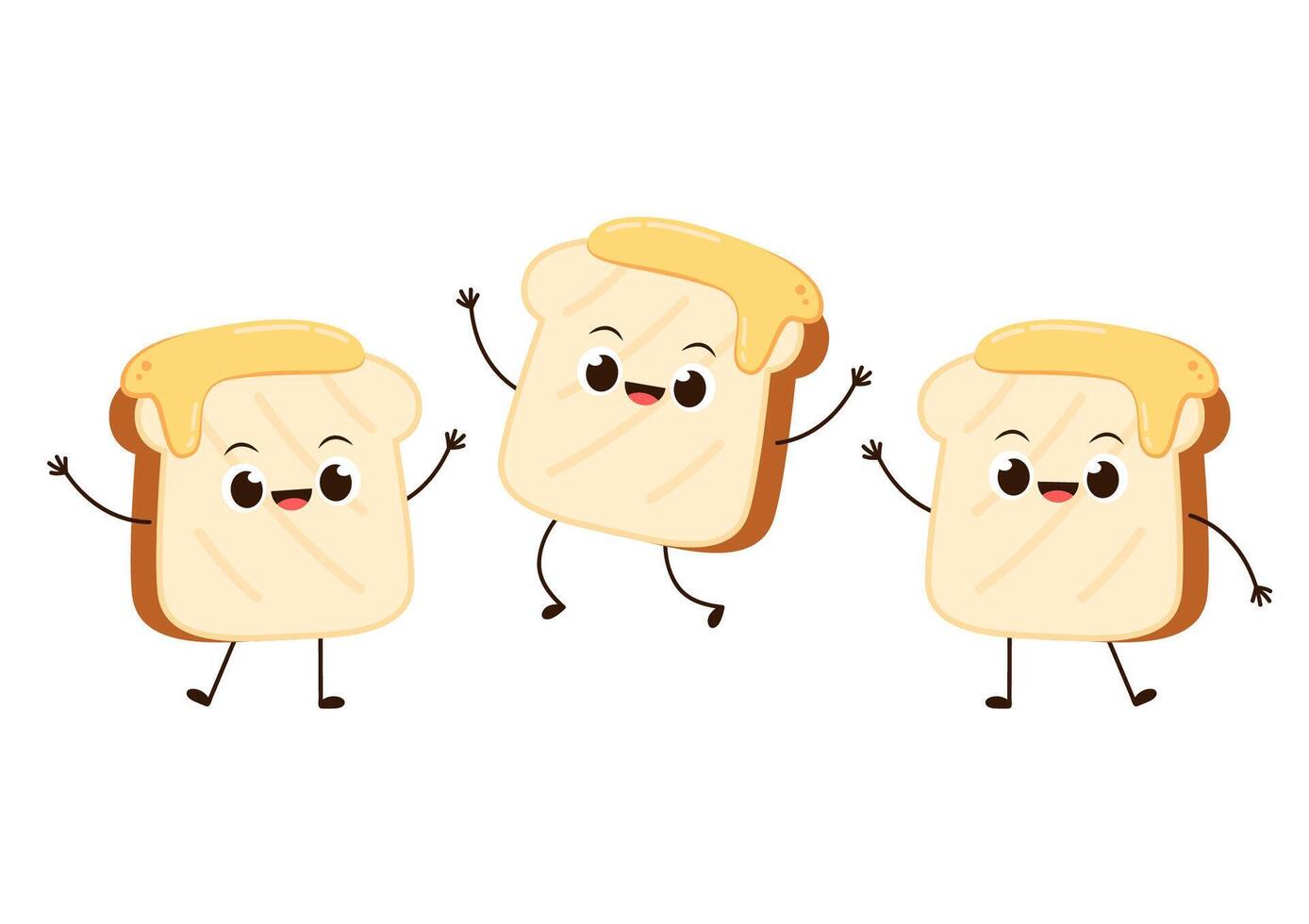 Bread and Butter character design. bread . vector