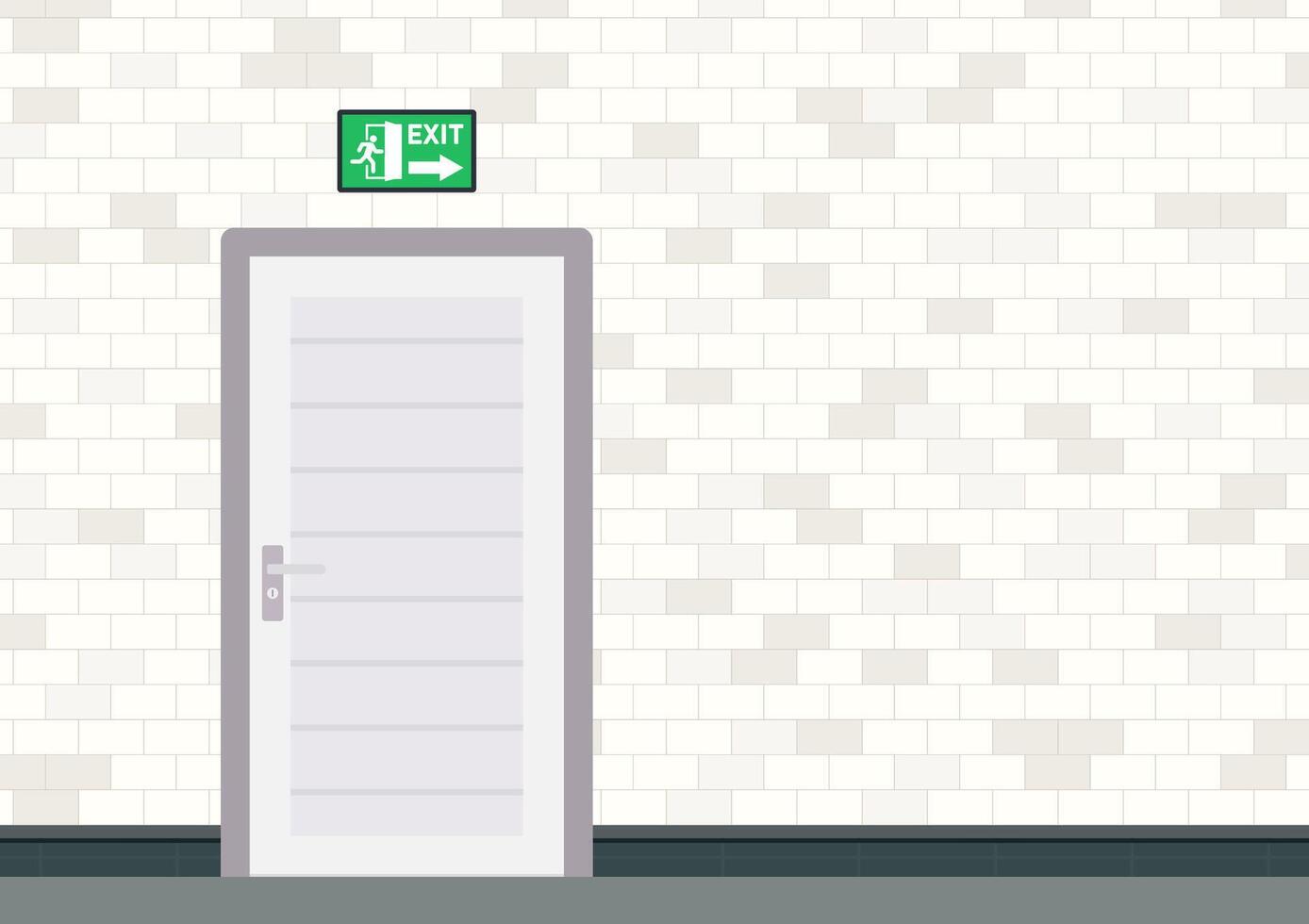 Exit door . free space for text. wallpaper. background. fire door . vector