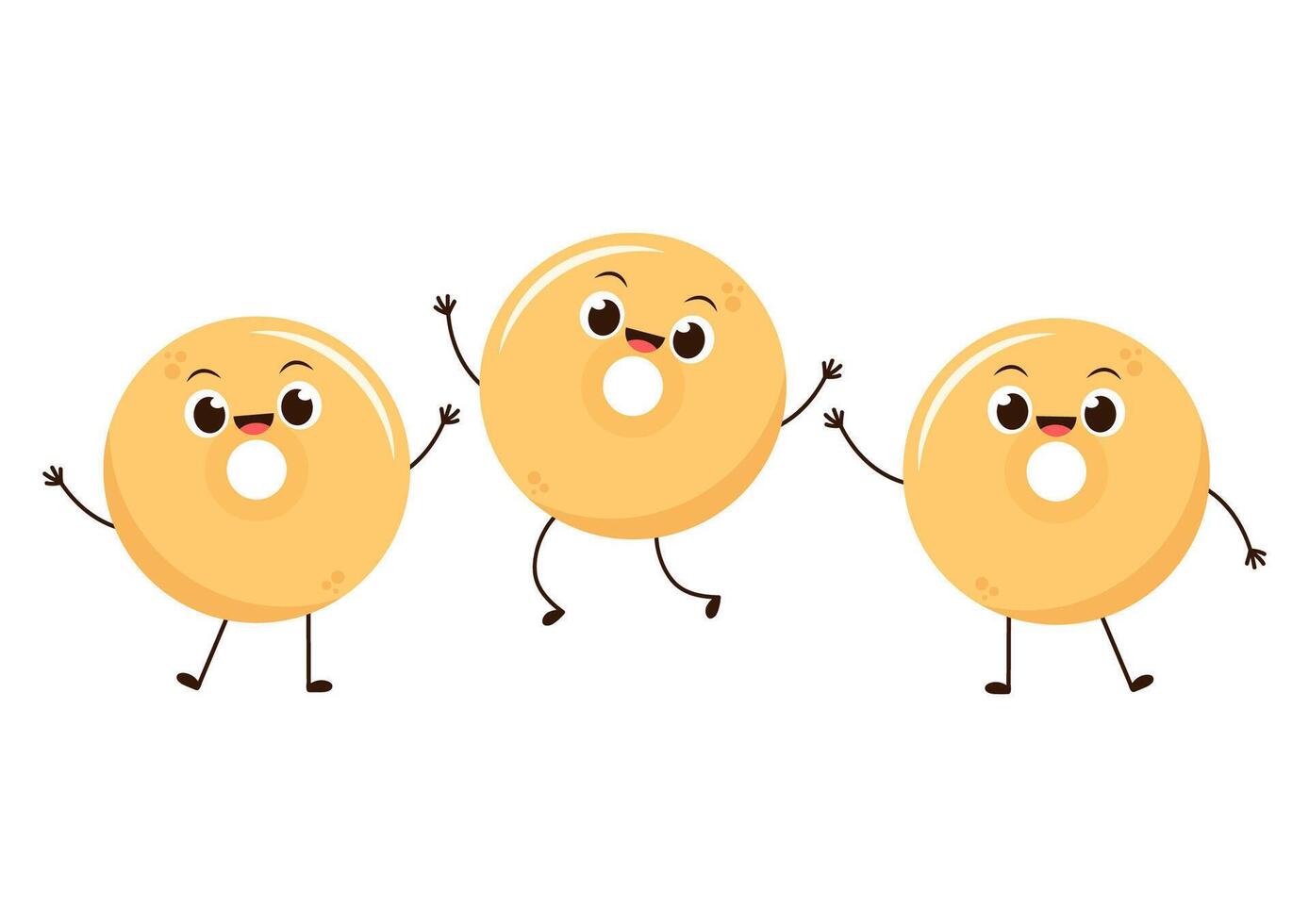 Donut mascot. . Donut character design. vector