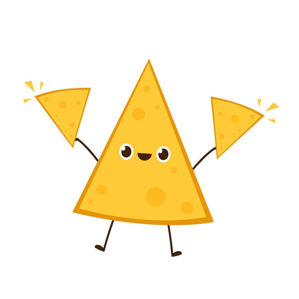 Nacho character design. Nachos on white background. vector