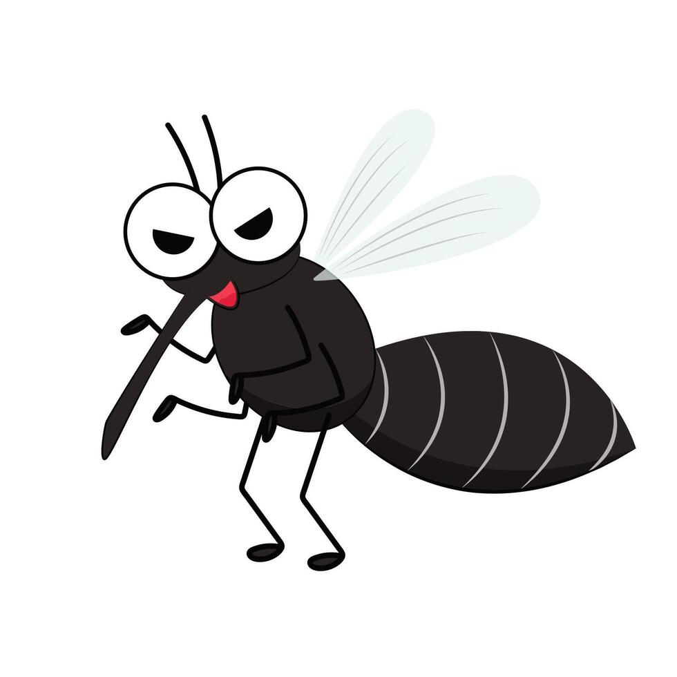 Mosquito cartoon. mosquito on white background. vector