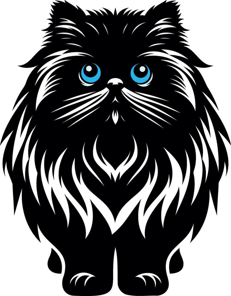 A Persian cat standing on the floor silhouette and graceful design vector