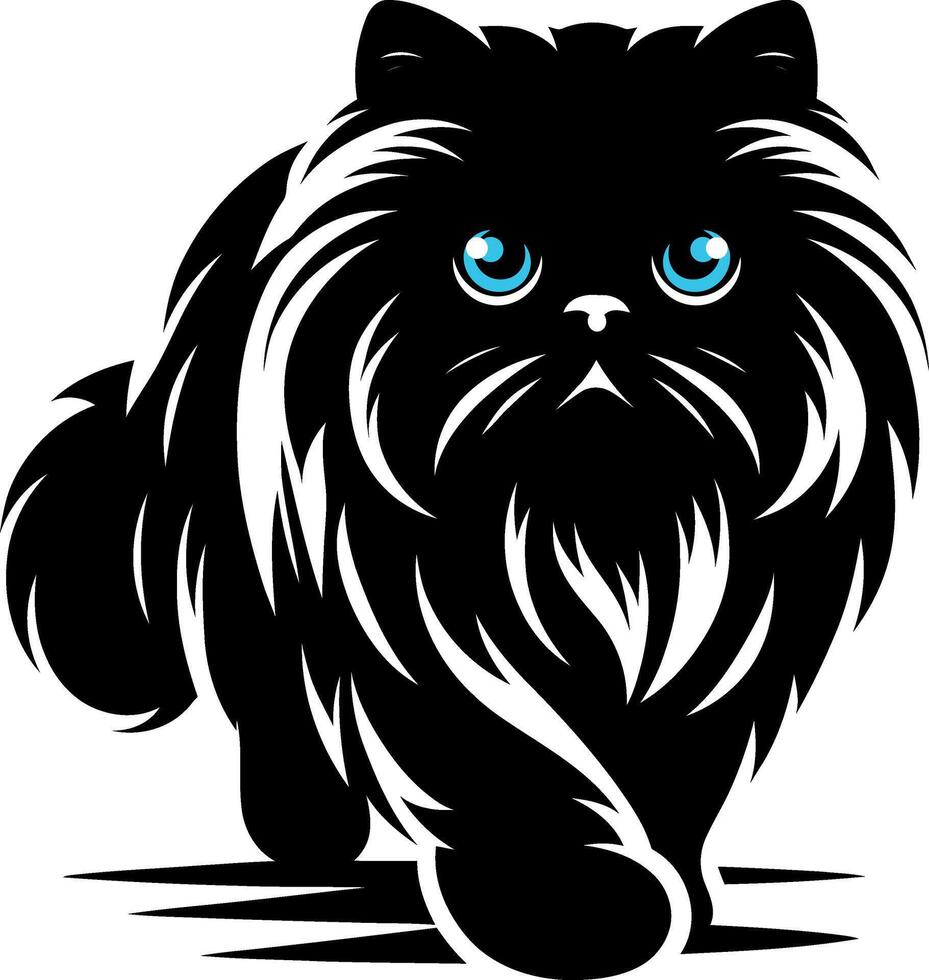 A Persian cat silhouette , cat walking on the floor. vector