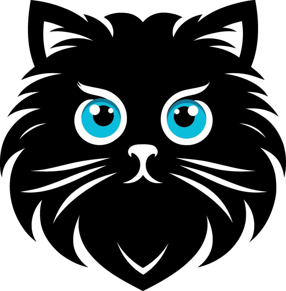 A Persian cat head silhouette unique aesthetic. vector