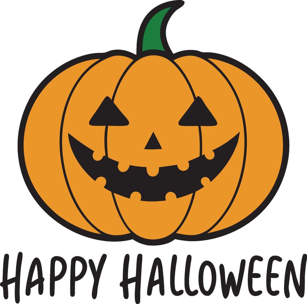 pumpkin with Happy Halloween, Halloween happy pumpkin illustration on white background. vector