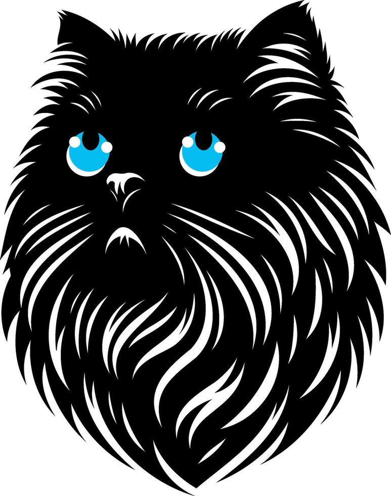 Persian cat head silhouette and icon , highlight their graceful design vector