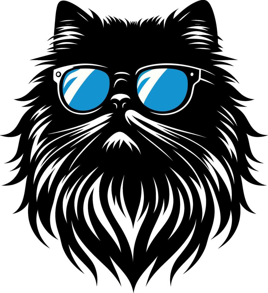 The Persian cat face logo silhouette isolated on white. vector