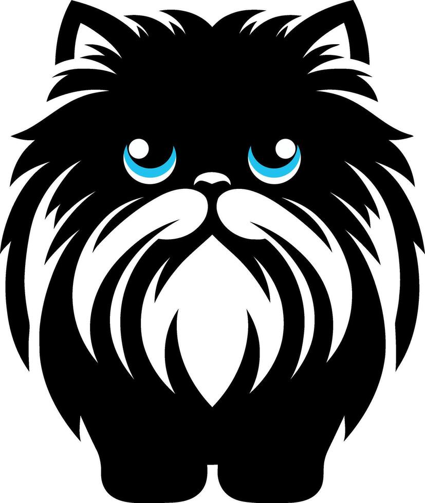 Persian cat standing silhouette isolated on white vector