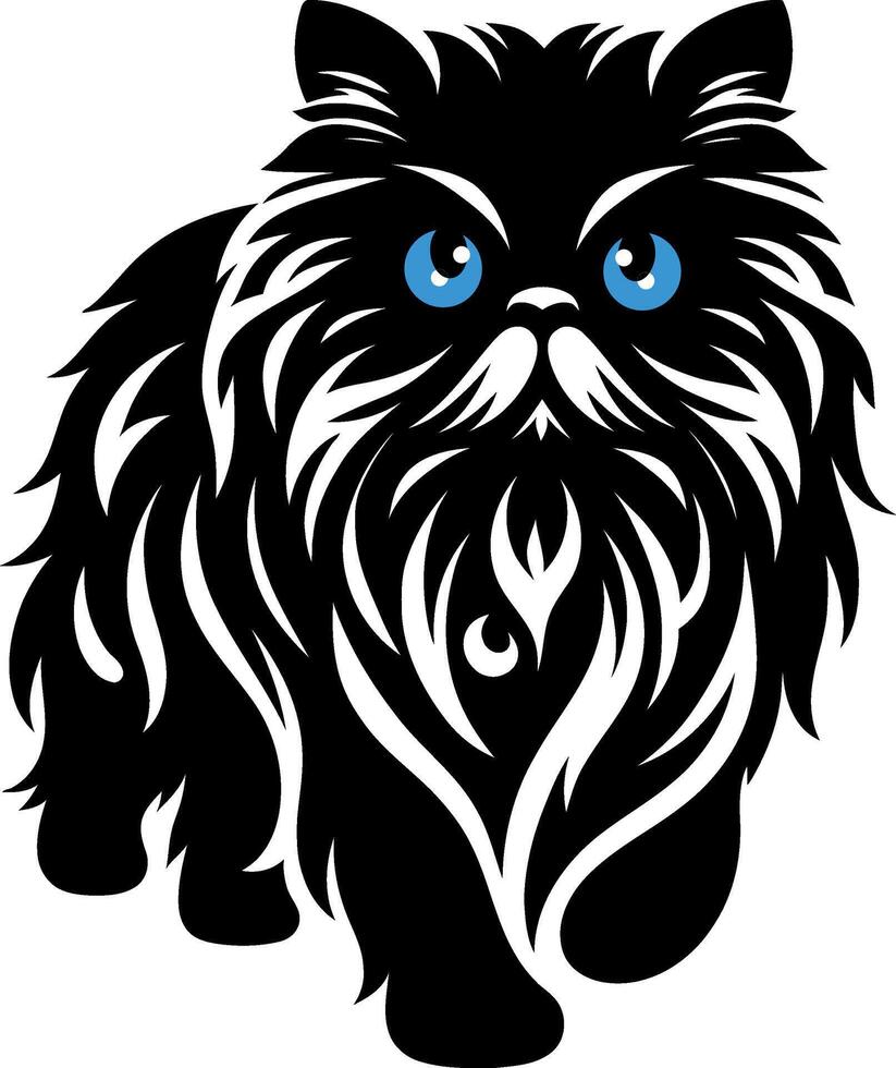 The Persian cat silhouettes graceful design aesthetic. vector