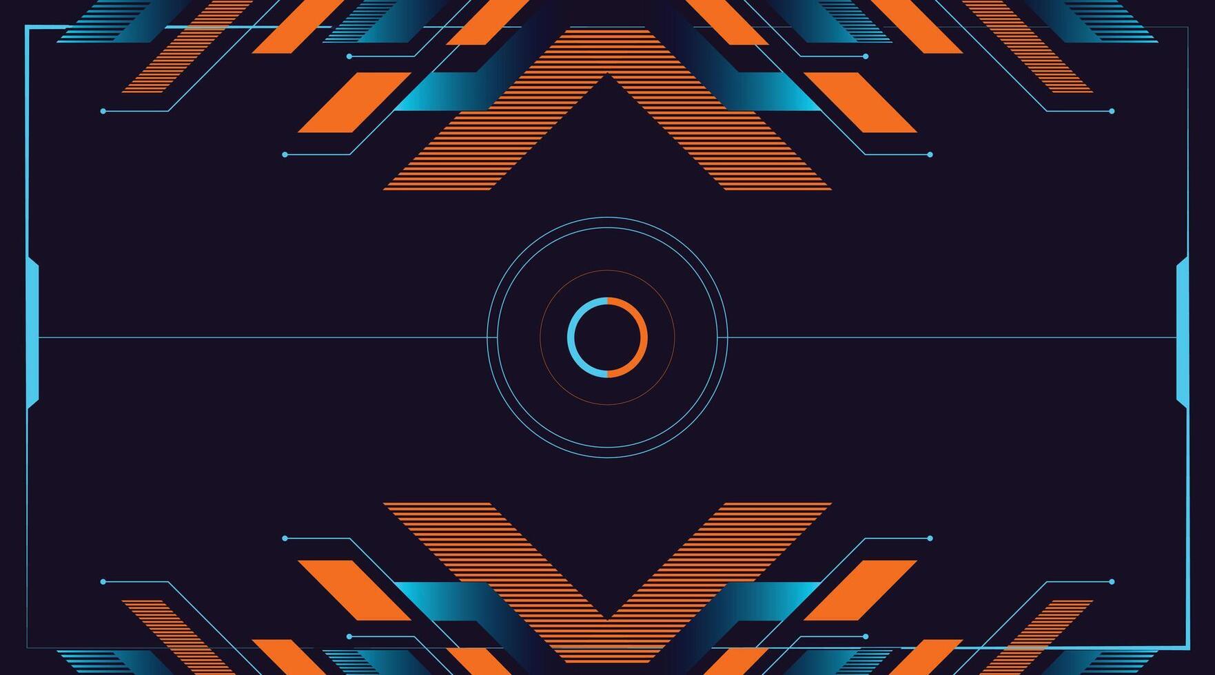 Cyber Future Style Background with Polygon Symmetry Style with Orange and Blue Gradient Color vector