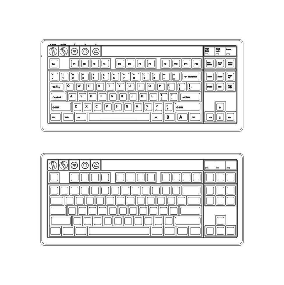 Computer keyboard icon illustration template vector