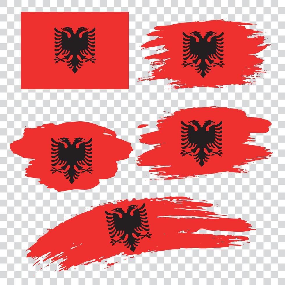 Set flags of Albania vector