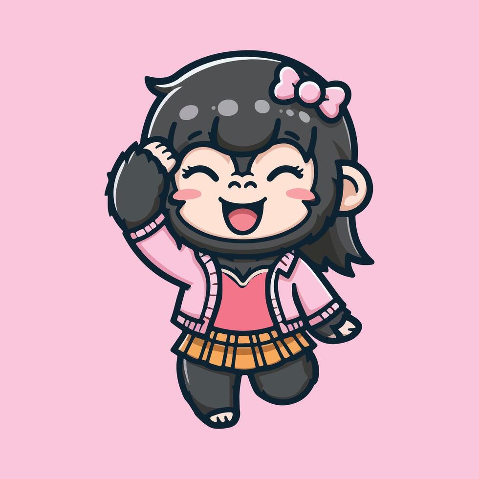 Cute Gorilla Mascot Illustration vector