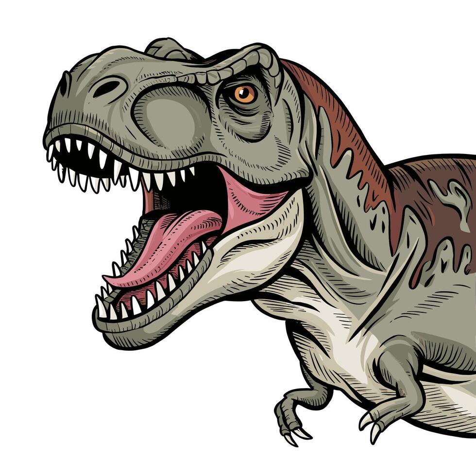 Hand Drawn Dino T-Rex Illustration vector