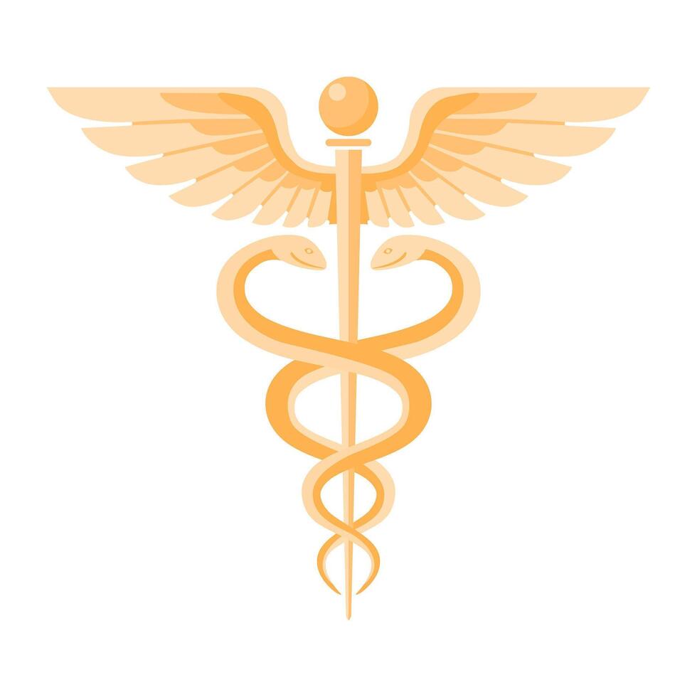 caduceus medical symbol vector