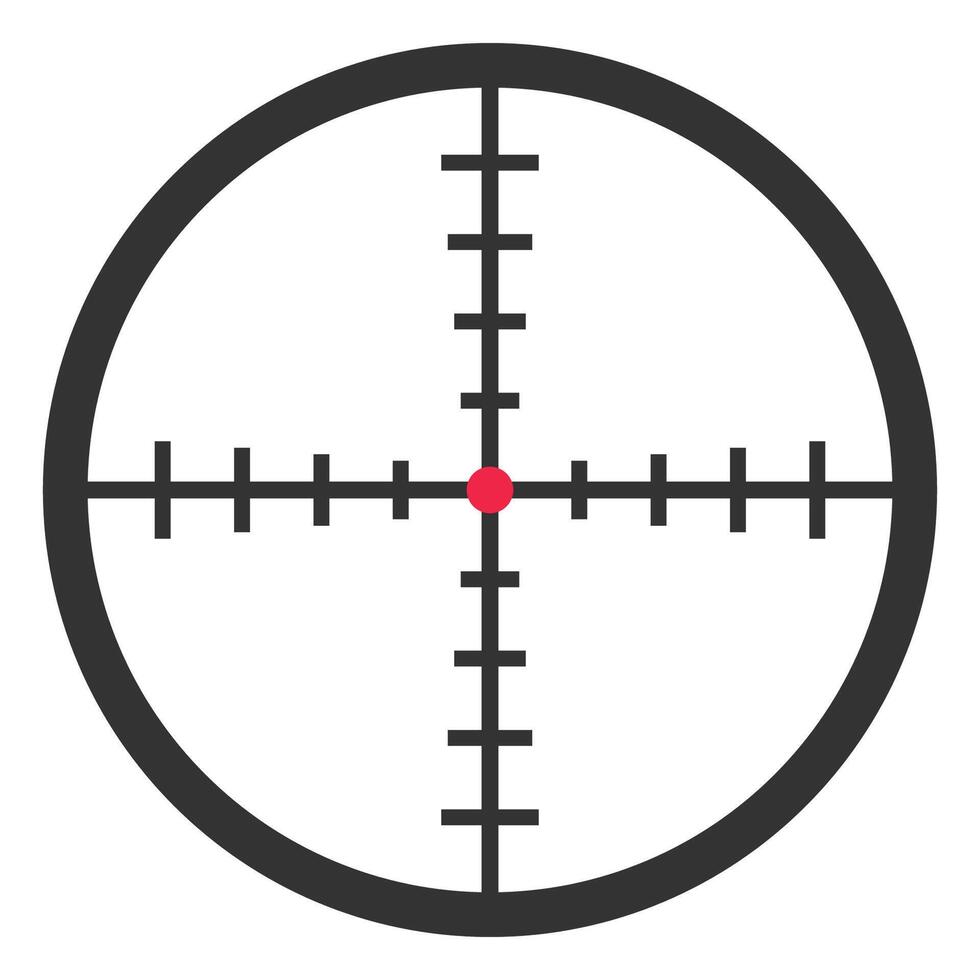 Sniper scope isolated on the white background. vector