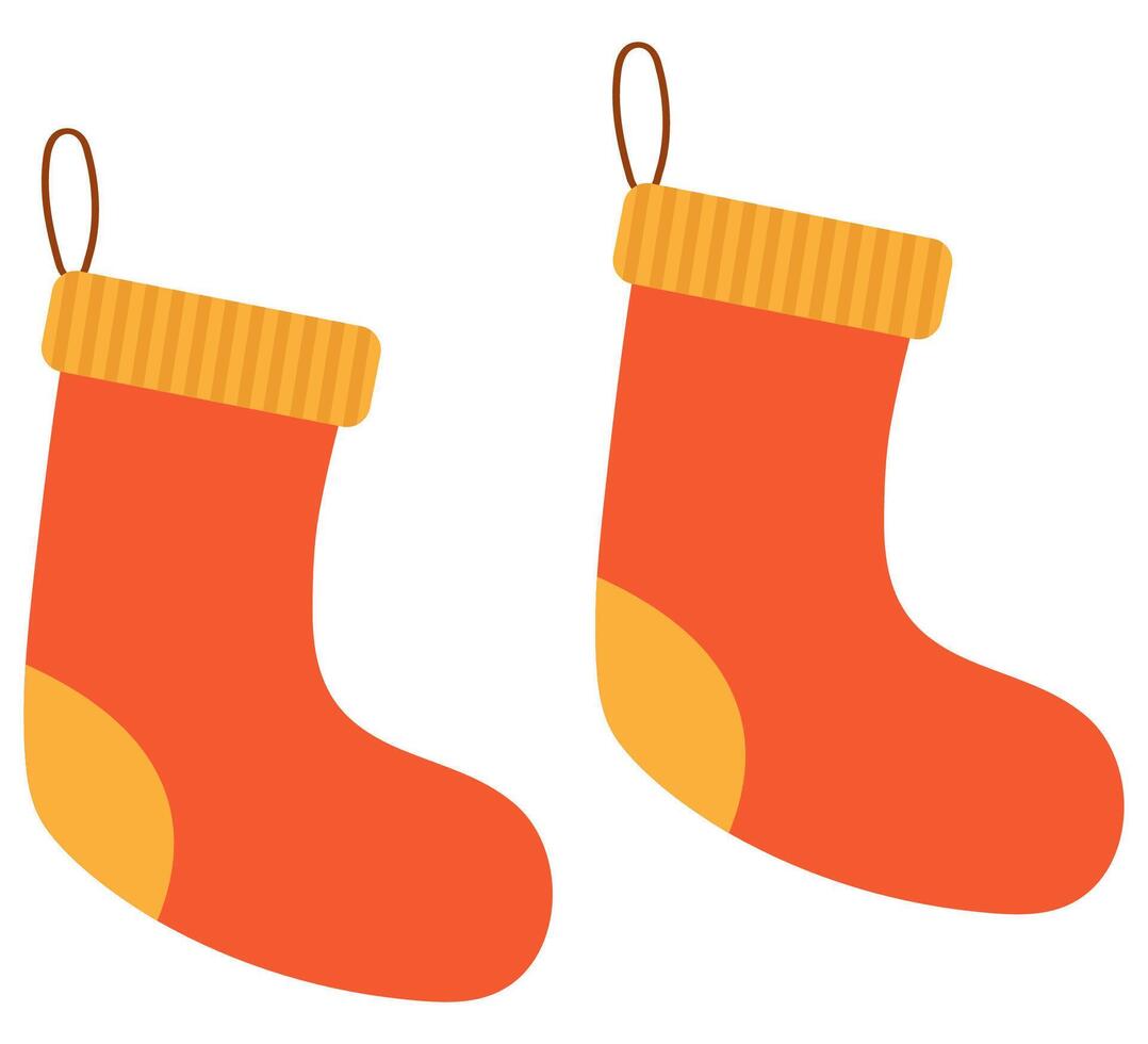 Autumn socks flat icon isolated on white background. vector
